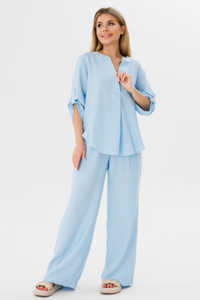Блуза, брюки Amberа Style 2075 голубой - фото 2