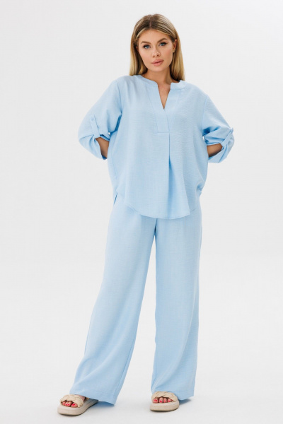 Блуза, брюки Amberа Style 2075 голубой - фото 1