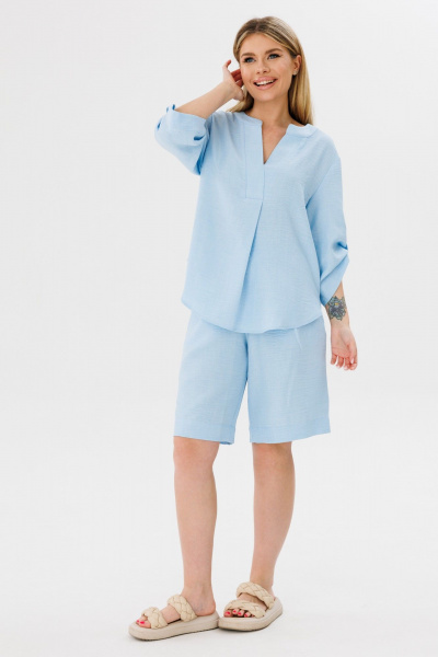 Блуза, шорты Amberа Style 2076 голубой - фото 8