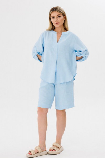 Блуза, шорты Amberа Style 2076 голубой - фото 1