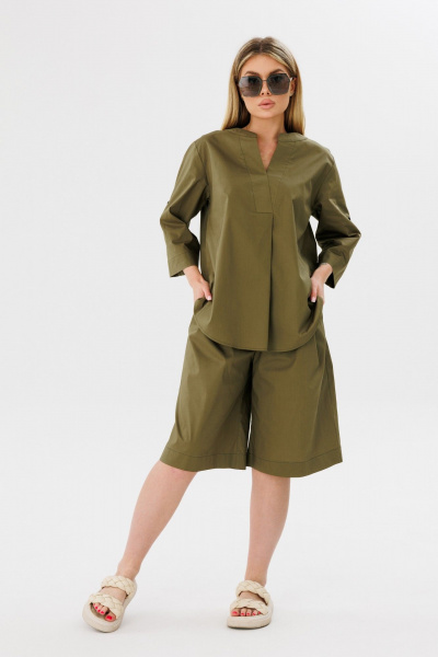 Блуза, шорты Amberа Style 2078 хаки - фото 1