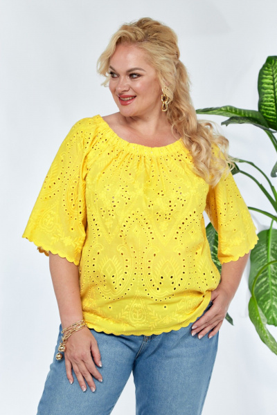 Блуза Anastasia 1131 лимонный - фото 8
