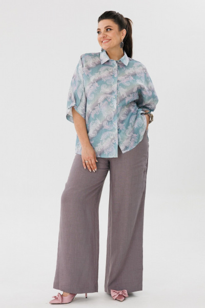 Блуза, брюки Anelli 1465 прозрачная-вода+желудь - фото 1