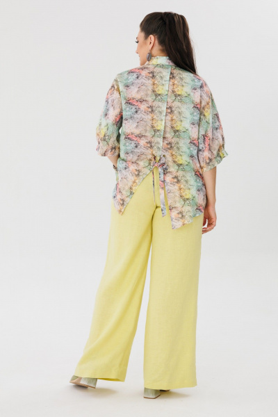 Блуза, брюки Anelli 1465 акварель+лимонад - фото 5