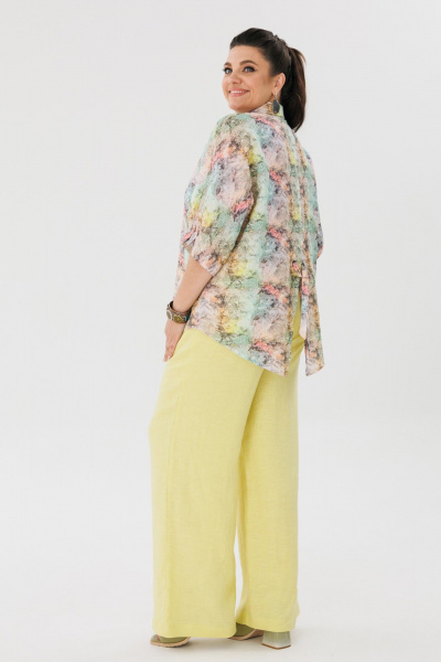 Блуза, брюки Anelli 1465 акварель+лимонад - фото 3