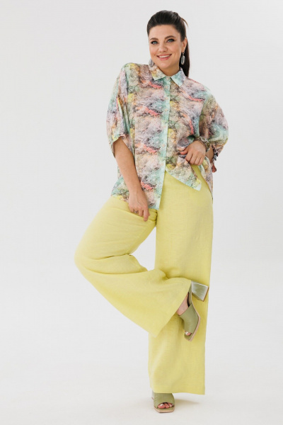 Блуза, брюки Anelli 1465 акварель+лимонад - фото 1