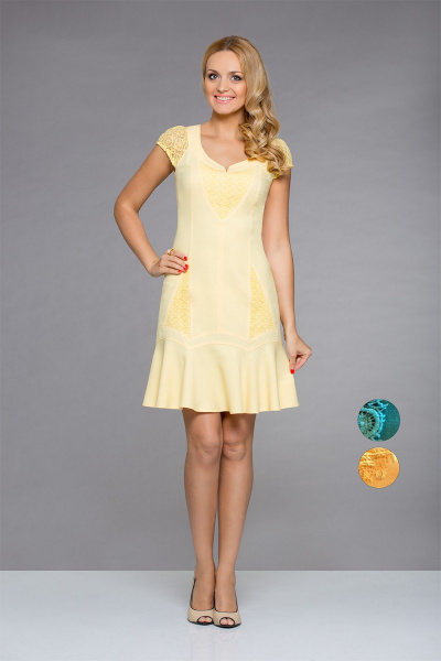 Платье Allen de Lux 842-00 желтый - фото 1