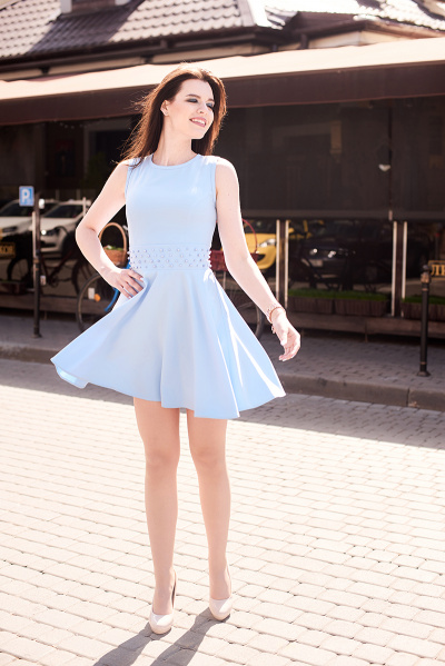 Платье Lady Line 423 голубой - фото 2