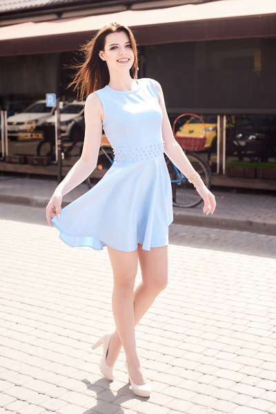 Платье Lady Line 423 голубой - фото 3