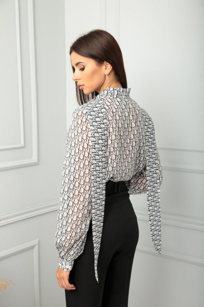 Блуза SandyNa 13822 Dior_дым - фото 10