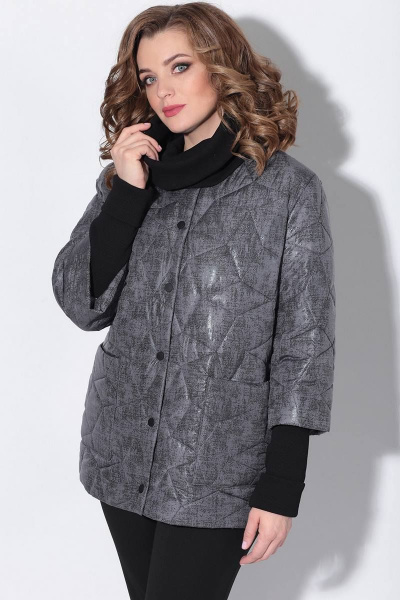 Куртка, шарф LeNata 11802 серый - фото 4