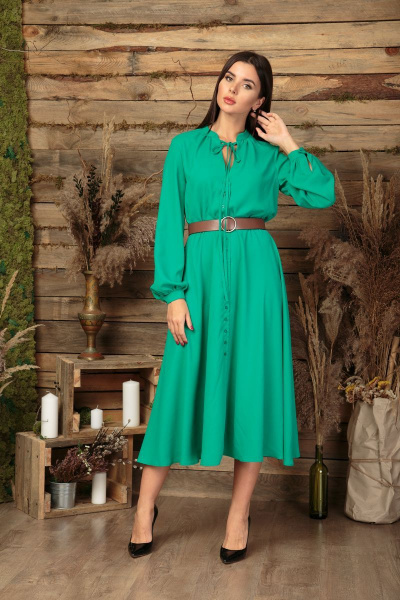 Платье Anastasia 503 зеленый - фото 2