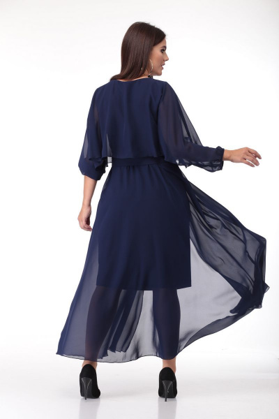 Платье ANASTASIA MAK 673 темно-синий - фото 5