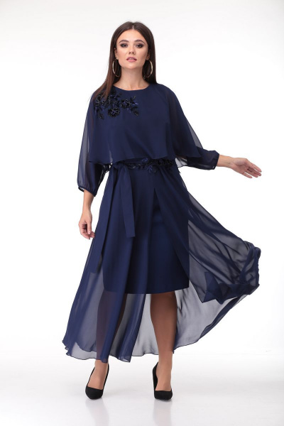 Платье ANASTASIA MAK 673 темно-синий - фото 2