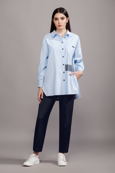 Блуза, брюки Olegran 2014.1 голубой/синий - фото 1