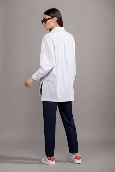 Блуза, брюки Olegran 2014.2 белый/синий - фото 2