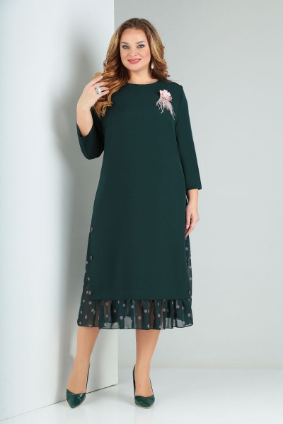 Платье Милора-стиль 758 т.зеленый - фото 1