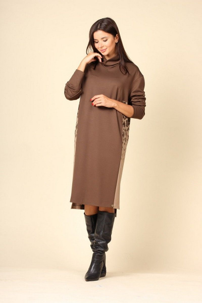Платье Faufilure С1126 коричневый - фото 6