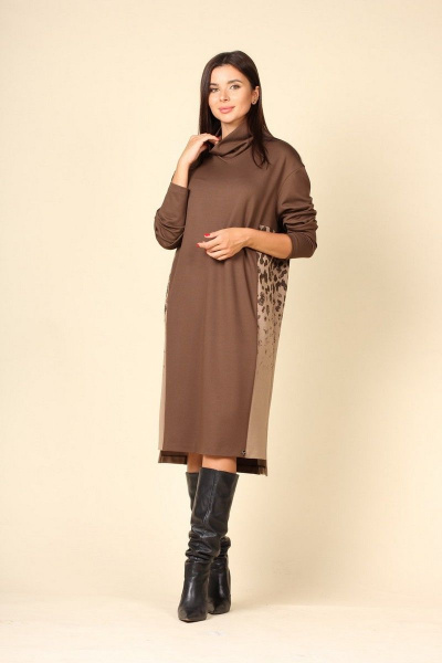 Платье Faufilure С1126 коричневый - фото 5