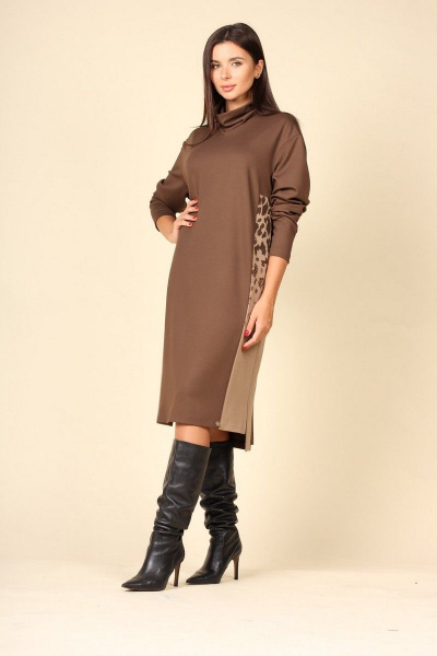 Платье Faufilure С1126 коричневый - фото 4