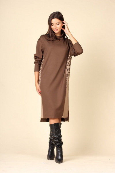 Платье Faufilure С1126 коричневый - фото 1