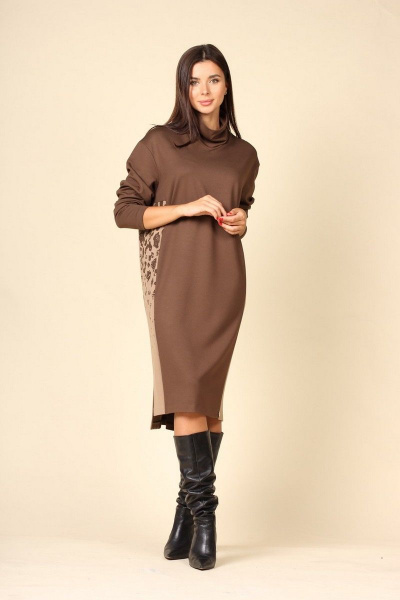 Платье Faufilure С1126 коричневый - фото 3