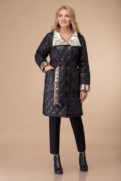 Пальто Svetlana-Style 1458 черный+золото - фото 2