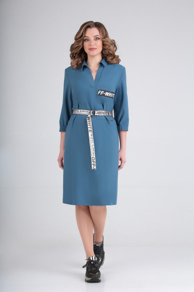 Платье Karina deLux B-316А серо-голубой - фото 1
