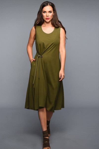 Платье Teffi Style L-1334 хаки - фото 2