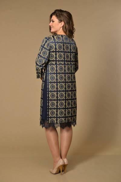 Платье Lady Style Classic 1458/2 темно-синий_беж - фото 2