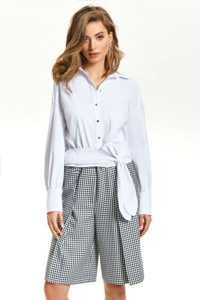 Блуза, шорты TEZA 1422 белый-мультиколор - фото 2