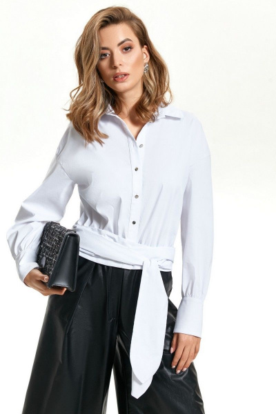 Блуза, шорты TEZA 1441 белый-черный - фото 2