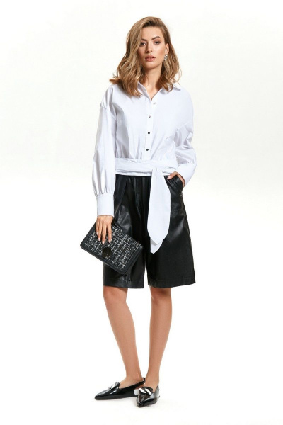 Блуза, шорты TEZA 1441 белый-черный - фото 1