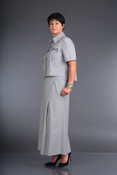 Блуза, юбка ZigzagStyle 349 серый - фото 3