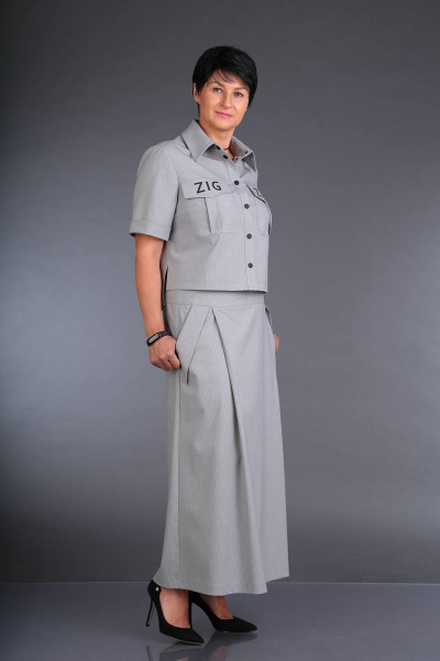 Блуза, юбка ZigzagStyle 349 серый - фото 5
