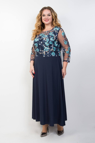 Платье TrikoTex Stil М109-17 синий - фото 2