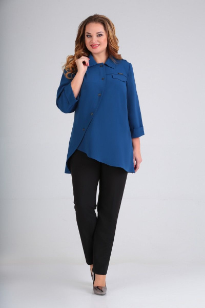 Блуза, брюки Karina deLux B-348 синий-черный - фото 1