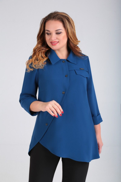 Блуза, брюки Karina deLux B-348 синий-черный - фото 2