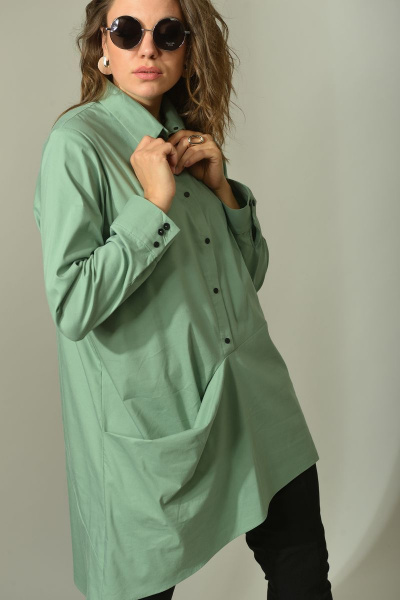 Блуза GRATTO 4014 светло-зеленый - фото 5