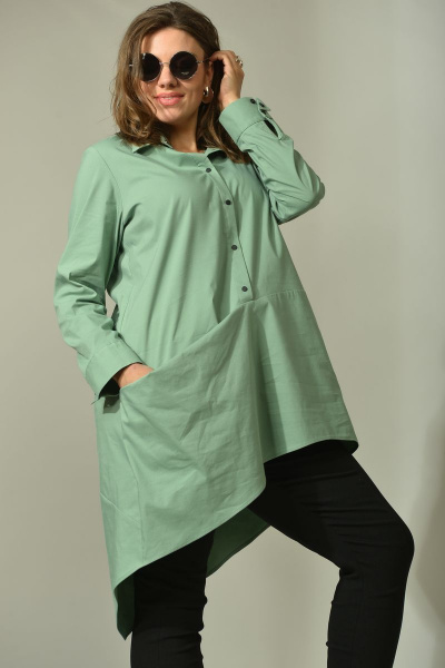 Блуза GRATTO 4014 светло-зеленый - фото 4