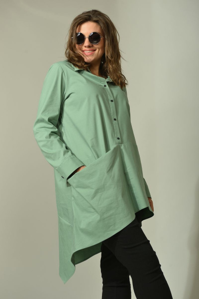 Блуза GRATTO 4014 светло-зеленый - фото 3
