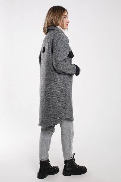 Пальто Дорофея 432 серый,черный - фото 6