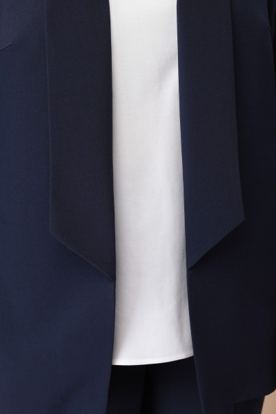 Блуза, брюки, жакет Линия Л А-1831 тёмно-синий/молоко - фото 2