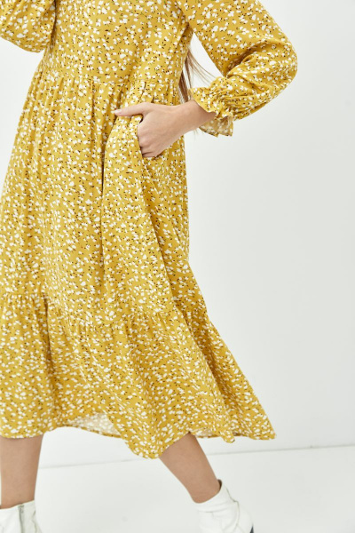 Платье Ertanno 2047 медово-горчичный - фото 6