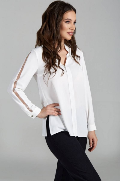 Блуза Teffi Style L-1508 молочный - фото 2