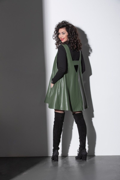 Платье, сарафан ElPaiz 586 зеленый-черный - фото 2