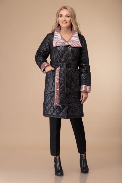 Пальто Svetlana-Style 1458 черный+розовый - фото 2