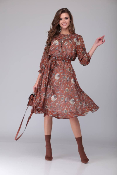 Платье Verita 1254.2 коричневый - фото 3