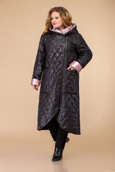 Пальто Svetlana-Style 1459 черный+розовый - фото 1