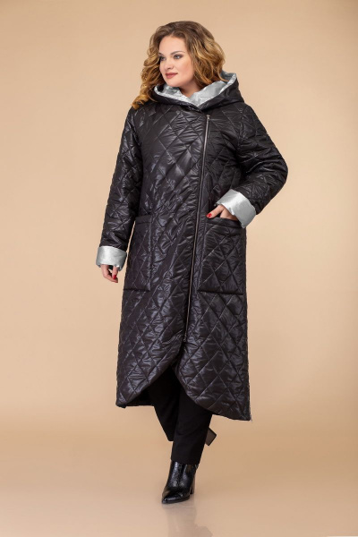 Пальто Svetlana-Style 1459 черный+серый - фото 1